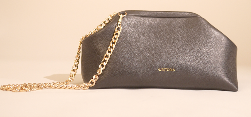 Westoria Black Pebbled Clutch/Sling