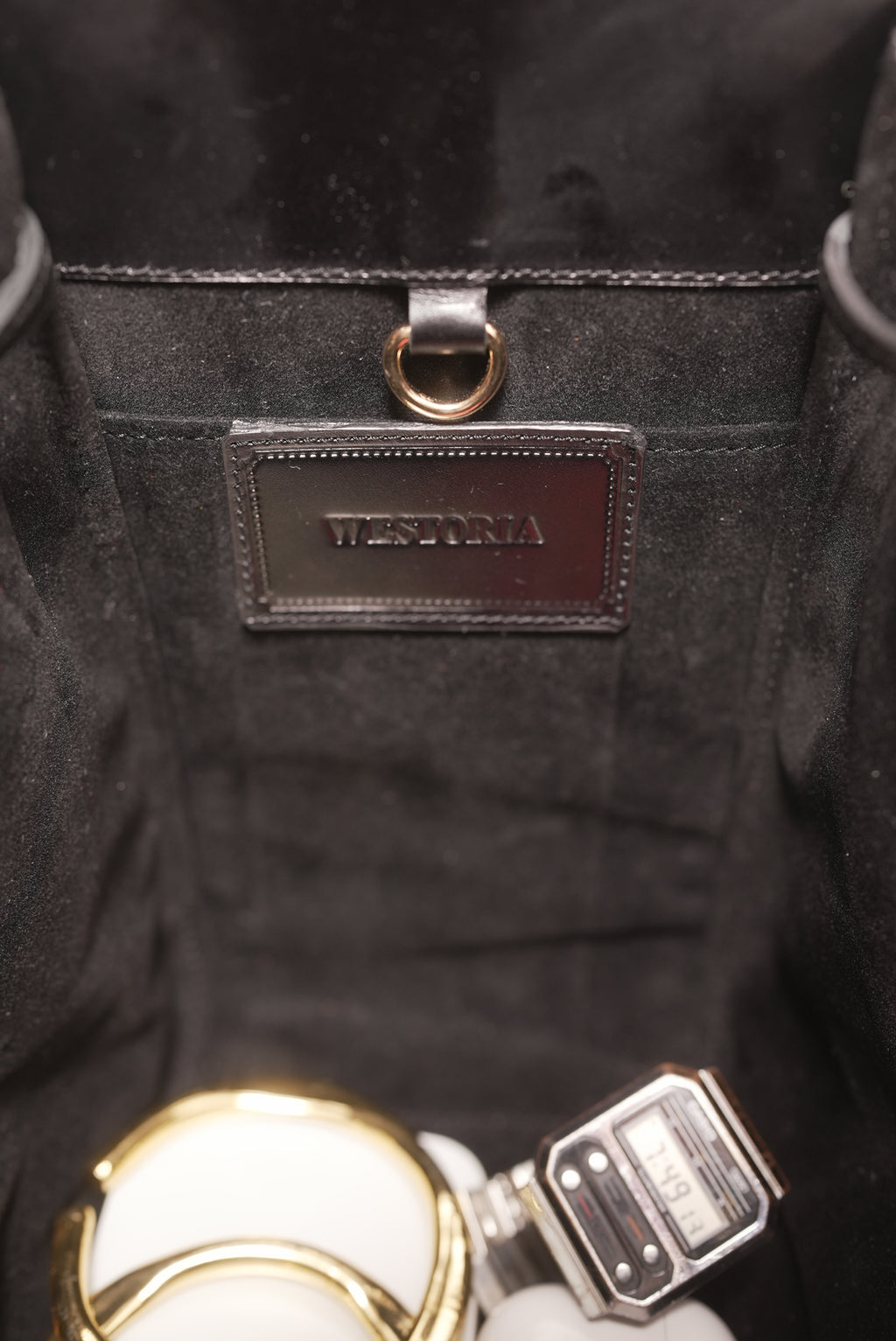 Italian Black Bucket Bag