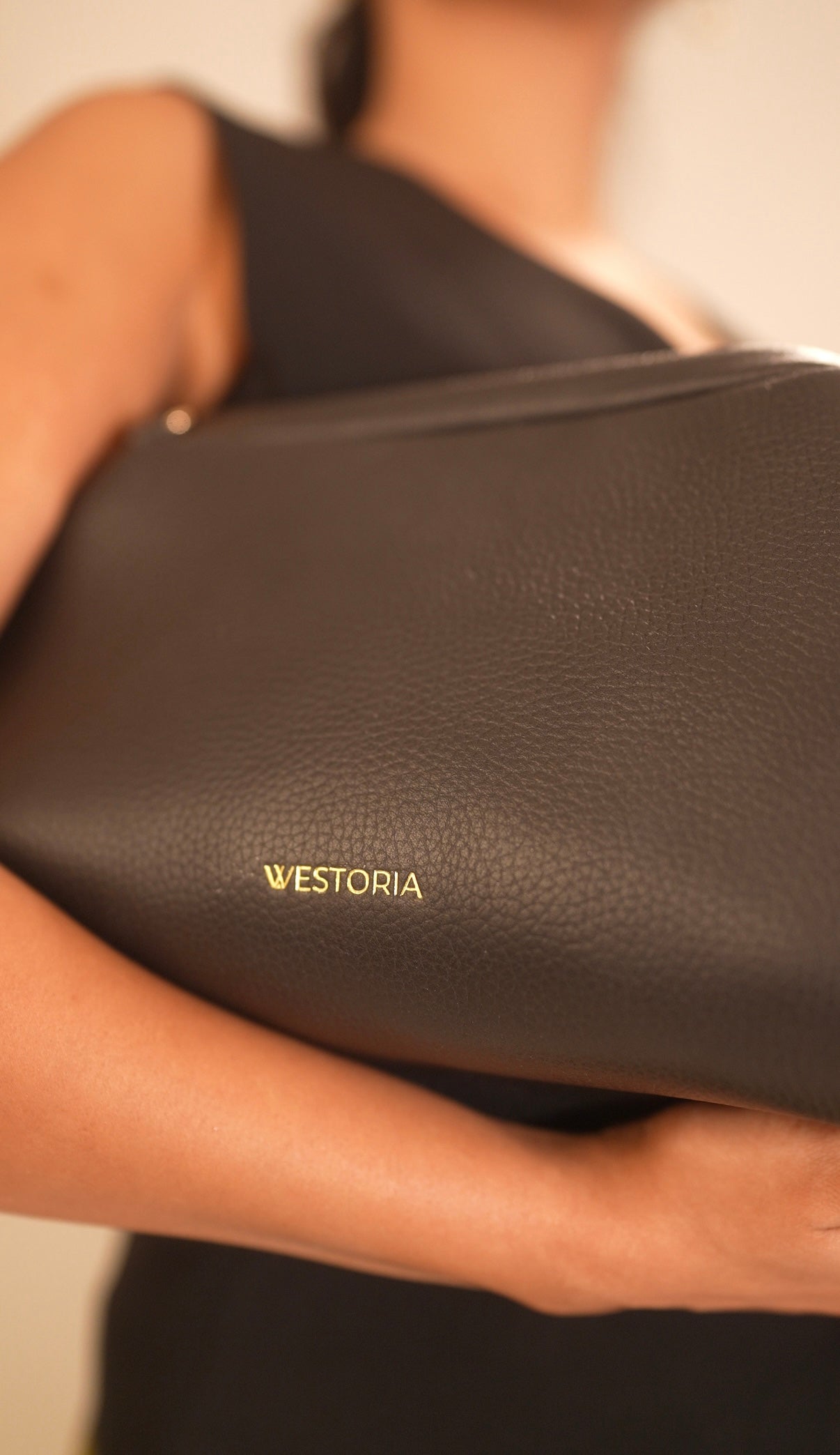 Westoria Black Pebbled Clutch/Sling