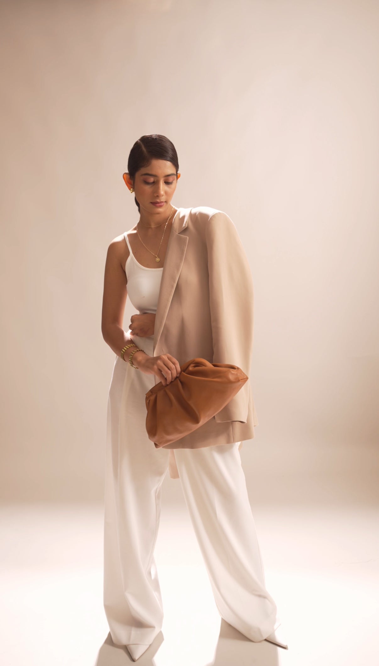 Westoria Tan Lamb Clutch