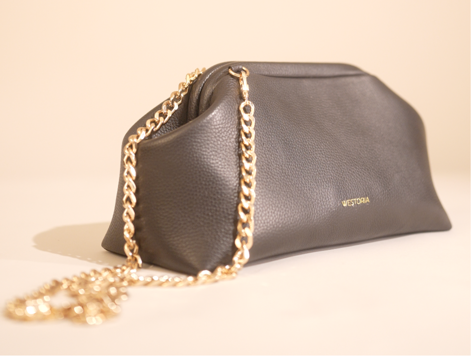 Westoria Black Pebbled Clutch/Sling