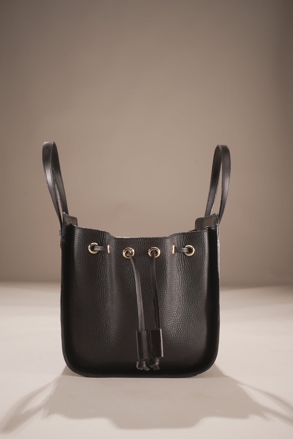 Italian Black Bucket Bag