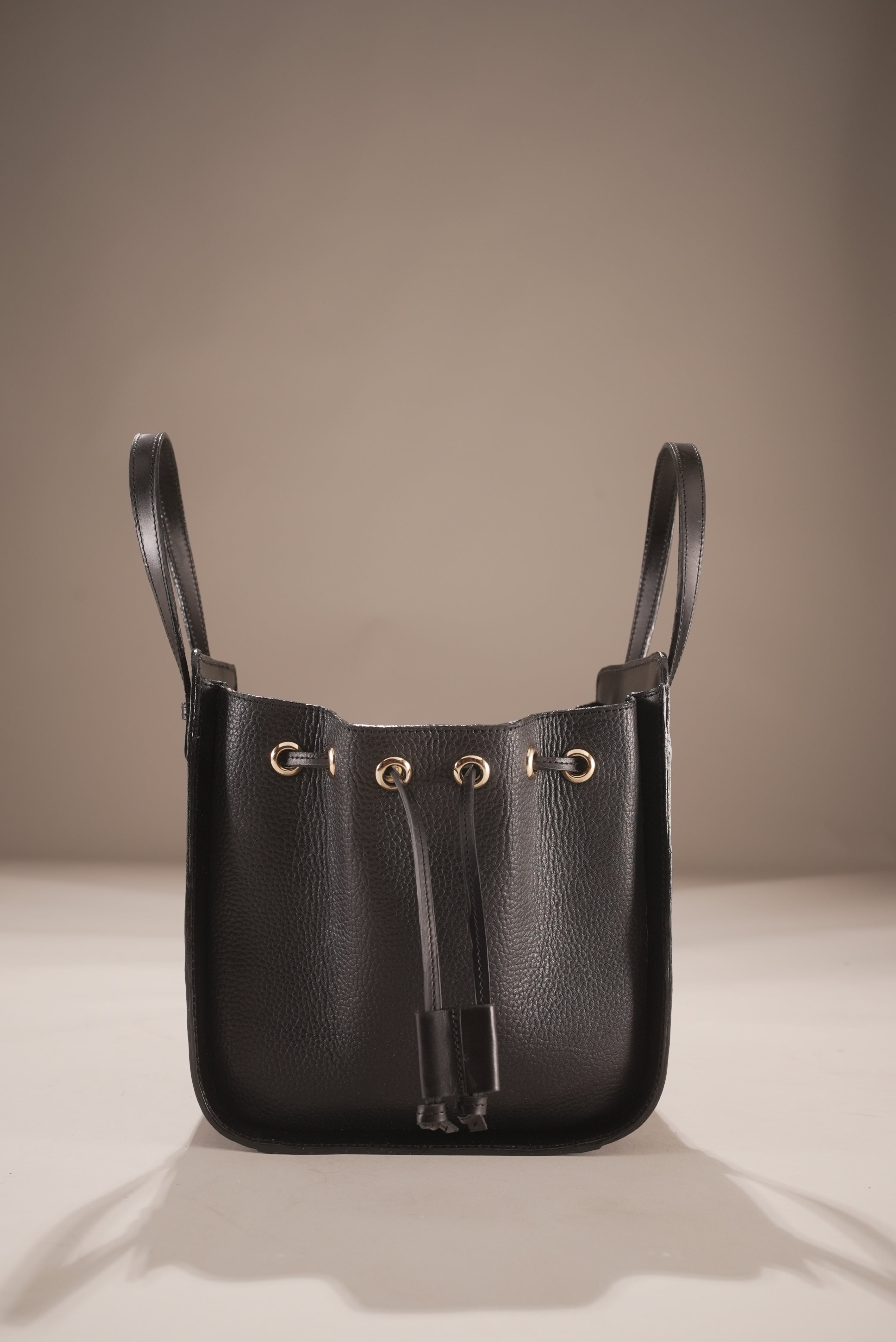 Italian Black Bucket Bag