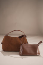 Westoria Chocolate Suede Bag