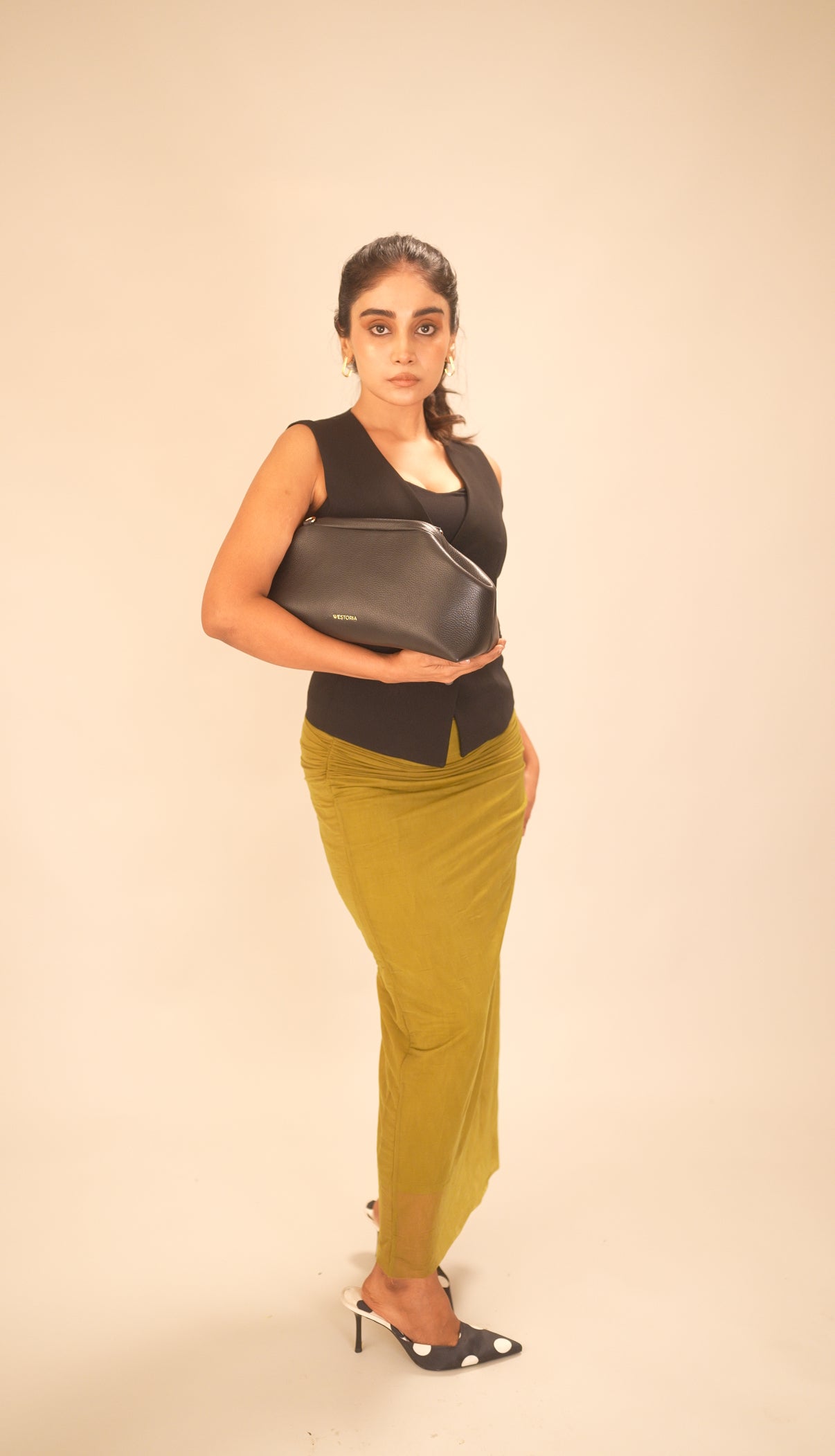 Westoria Black Pebbled Clutch/Sling